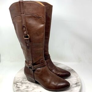 VTG Sofft Western Style Brown Leather Comfort Boots 7 Bohemian Casual Retro